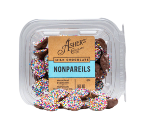 Asher's Milk Chocolate Rainbow Nonpareils 5.5oz Fresh Pack 6ct